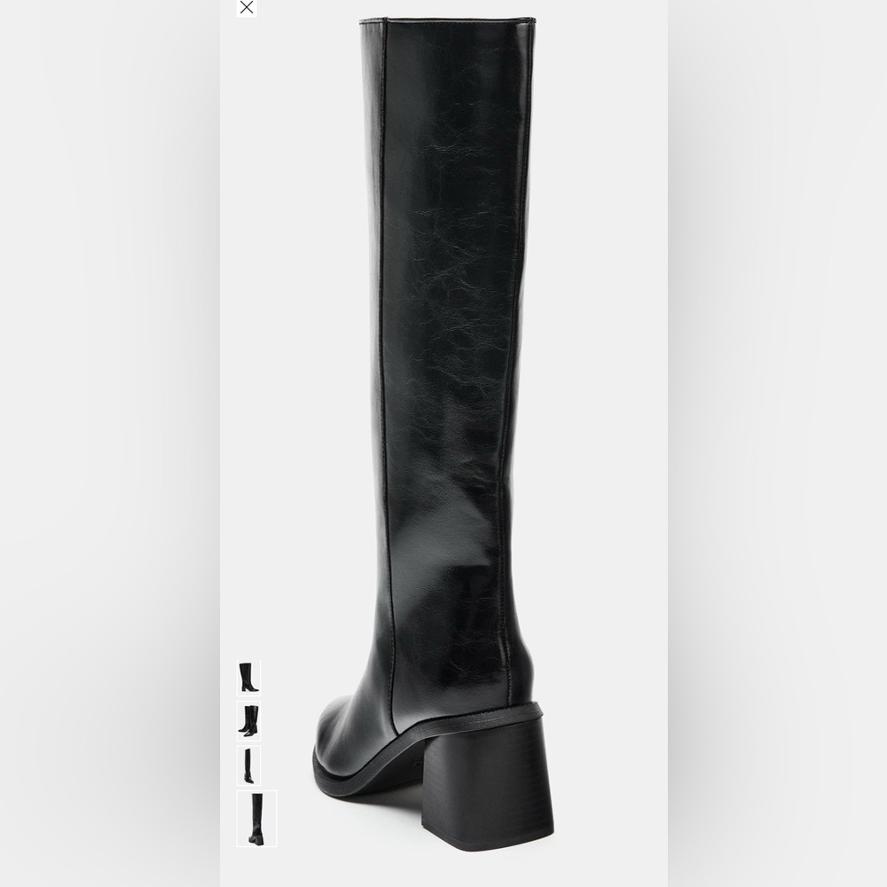 Zara Black High Shaft Heel Boots NWT SZ 7.5 - Picture 7 of 7
